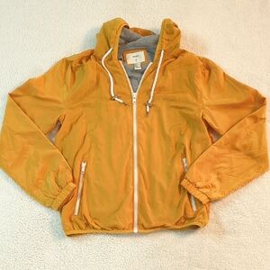 Forever 21 Yellow Hooded Jacket with Gray Jersey Lining